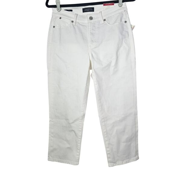 NEW Talbots 4p Flawless 5 Pocket Crop Curvy White Stretch Jean Coastal Preppy - Picture 1 of 8